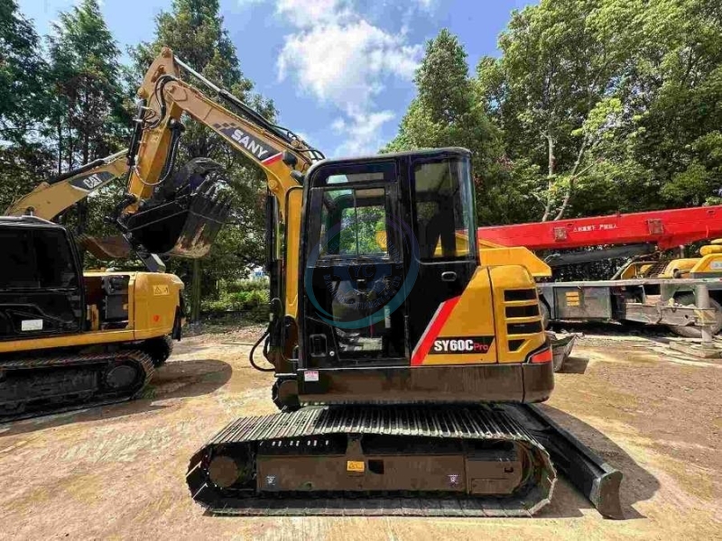 Compact Mini Sany SY60C Used Excavator With Hydraulic Thumb Clamp Quick Connection