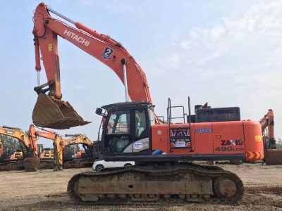 Large Scale ZX490 Used Hitachi Excavator 49T Crawler Digger ISURU Engine