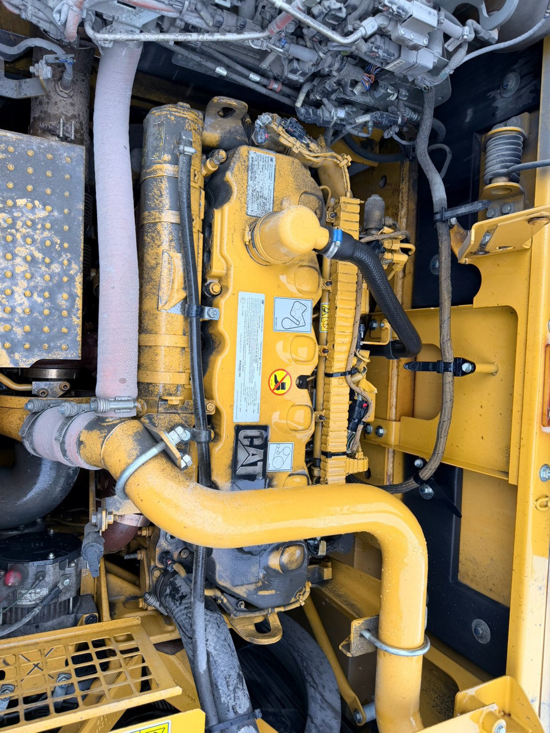 CAT 336F XE engine compartment inspection